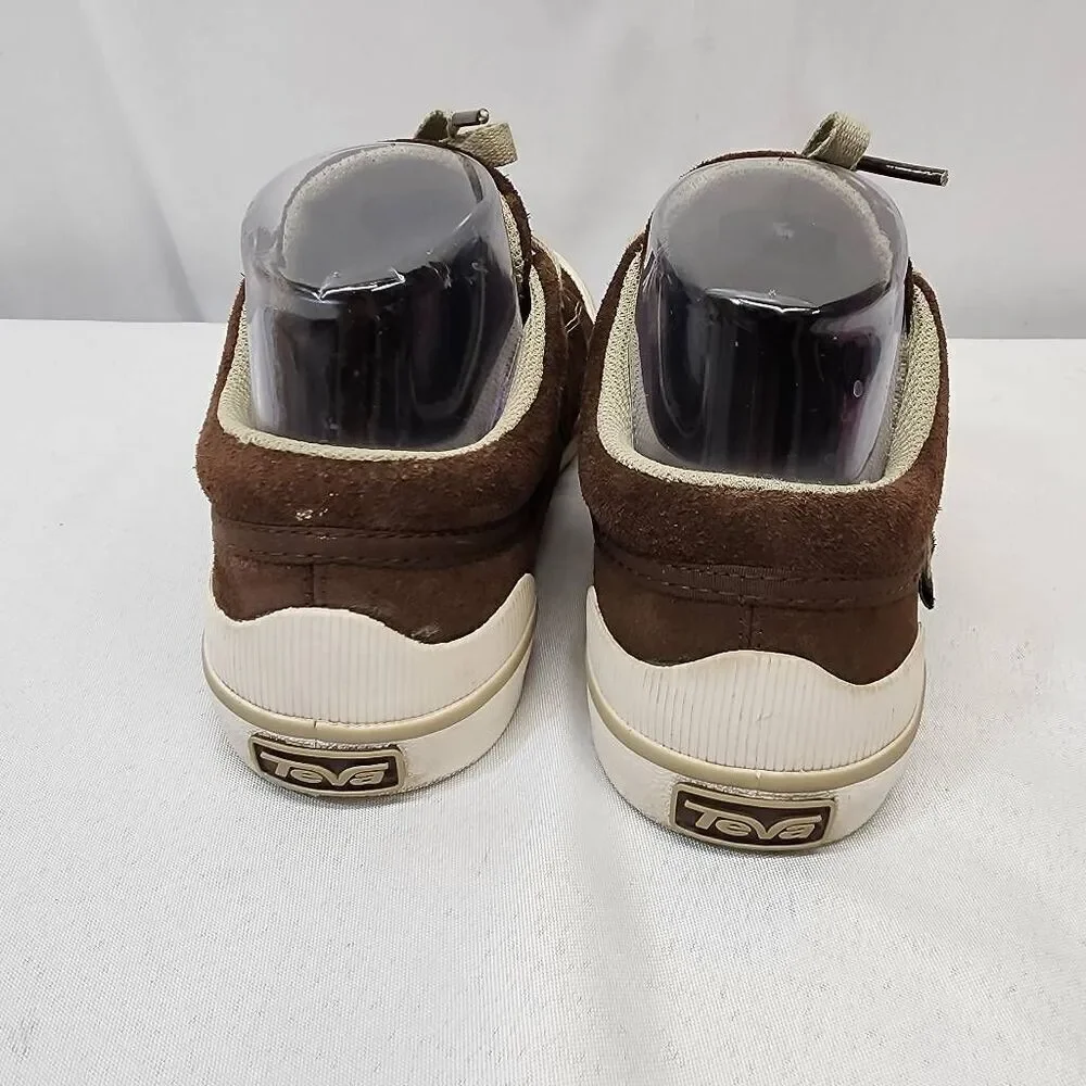 Teva Brown Suede Low-Top Sneakers with Cream Laces